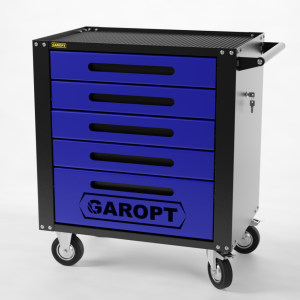 Тележка Garopt GTS5.blue инструментальная. Синяя. Серия "Standart", 5 ящиков,  центральный замок